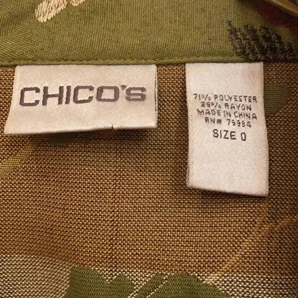 Chicos Green button down jacket Sz 0 - Picture 4 of 6